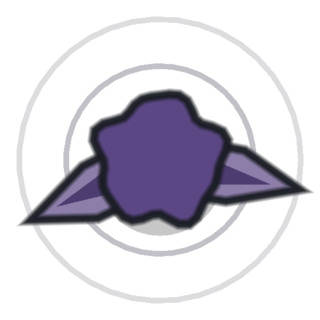 A purple guard with two large pointed ears and spreading rings of sound, and no face at all.