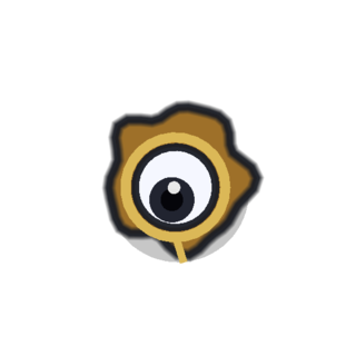 A gold-rimmed guard peering through a monocle.
