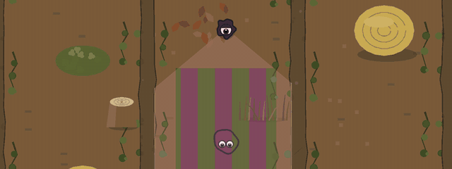 A guard's vision cone sweeps down a vineyard lane straight across a blob painted to match the ground, and nothing happens.